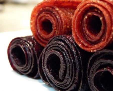 Homemade fruit leathers